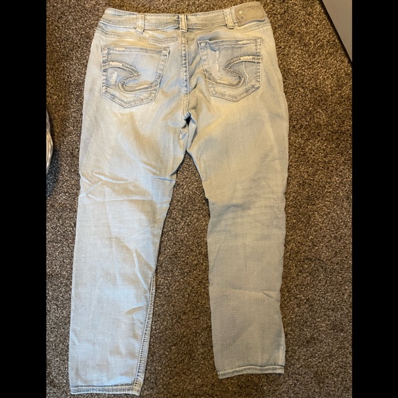 Silver Super Stretch Boyfriend Jeans - Picture 2 of 8